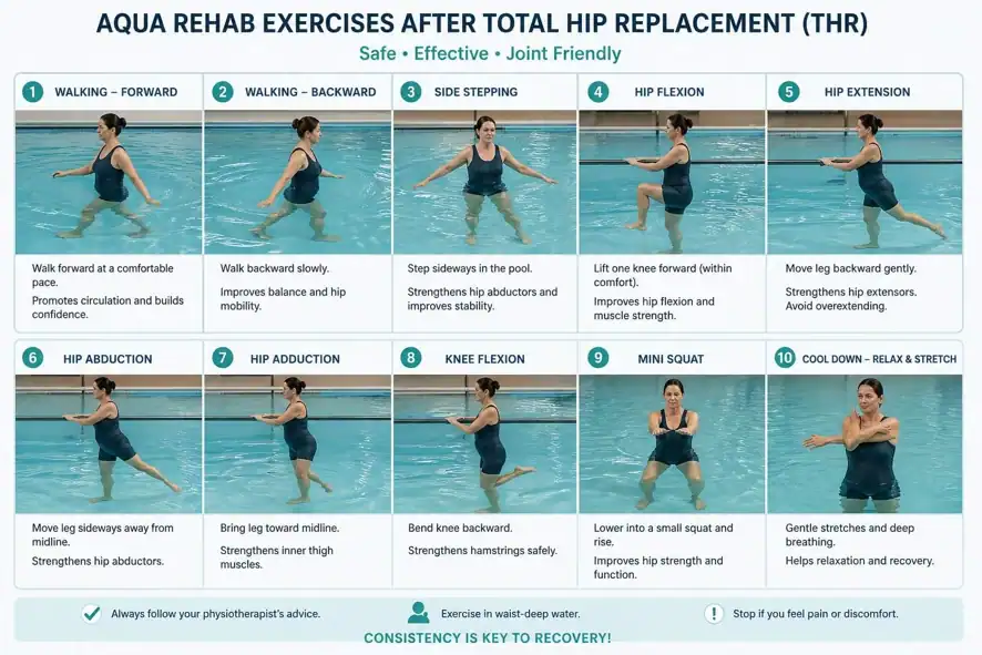 Aquatic vs Land Therapy After Total Hip Replacement | Which Wins? 3 Aqua rehab exercises after total hip replacement